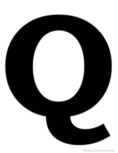 the letter q is shown in black and white