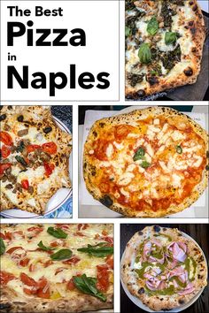 Pinterest image: photo of pizzas with caption reading "The Best Pizza in Naples" Neapolitan Pizza Toppings, Naples Pizza Recipe, Best Food In Naples Italy, Best Restaurants In Naples Italy, Napoletana Pizza, Venice Food