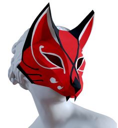 Fox Mask Drawing Reference, Mask Pattern, Fox Mask Anime, Cardboard Fox Mask, Fox Mask Illustration, Fox Mask Template, Papercraft Fox Mask, Paper Mask Diy, Paper Mask Template