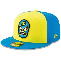 Men's Sacramento Dorados New Era Yellow/Blue Copa de la Diversion 59FIFTY Fitted Hat Sacramento River, Dope Hats, Waffle Recipe, 59fifty Hats, Raised Embroidery, Cat Merchandise, Diamond Supply, Hat Men, Cat Hat