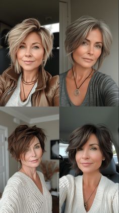 18 Sexiest Short Hairstyles for Women Over 40: Timeless Elegance and Confidence – Style Bliss Kort Bob, Curly Pixie Hairstyles, Silver Blonde, Hair 2024, Icy Blonde, Hair Advice, Hair Haircuts, Bob Hair, 60 Fashion