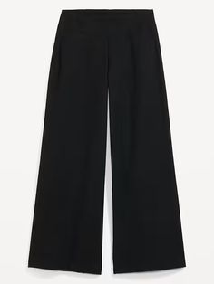 High-Waisted Pull-On Pixie Wide-Leg Pants | Old Navy Pull On Wide Leg Pants, Wide Leg Trousers Outfit Classy, 2024 List, Wide Leg Trousers Outfit, Closet Cleanout, Wishlist 2024, Trouser Outfit, Teacher Clothes, Black Wide Leg Pants