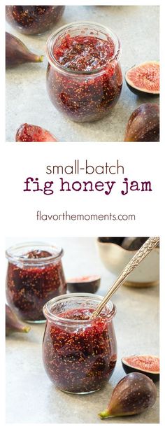 small batch fig honey jam in jars with spoons