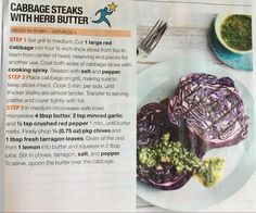 the recipe for cabbage steaks with herb butter is shown in an article about how to cook it