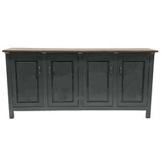 the sideboard is made from wood and has four doors