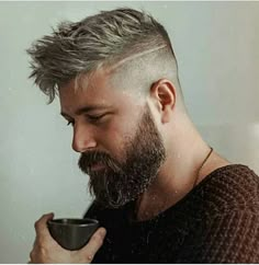 Short Hair Long Beard, Beard Styles Haircuts, Bart Styles, Long Beard Styles, Beard Haircut, Beard Fade, Mens Hairstyles Thick Hair