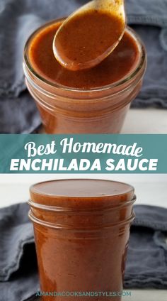 the best homemade enchilada sauce in a mason jar