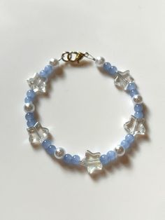 Blue Beaded Bracelets, Blue Space, Diy Bracelets Patterns, Bracelet Blue