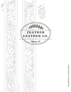 the front and back cover of leather leather co's book, with an ornate design