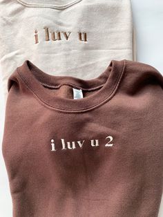 Matching Sweaters For Friends, Embroidery Matching Hoodies, Matching Stuff For Best Friends, Matching Hoodies For Best Friends, Matching Sweaters For Couples, Embroidered Sweatshirt Ideas, Matching Sweatshirts For Couples, Matching Couple Sweatshirts