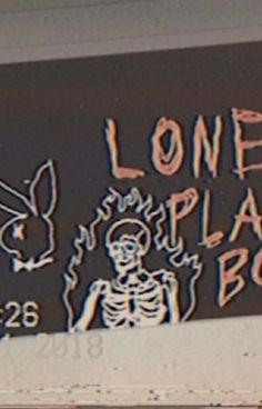 a sign that says lone elephant bbq on the side of a building with graffiti