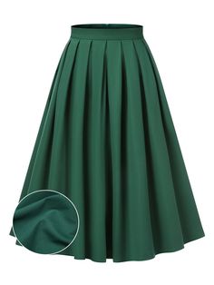 Retro Green A-line Skirt, Retro Green Skirt For Fall, Retro Green Pleated Skirt, Classic Green Pleated Skirt, Green Retro Knee-length Skirt, Retro Green Knee-length Skirt, Retro Stage, Character Wardrobe, Skirt Patterns