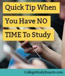 two people texting on their cell phones with the words quick tip when you have no time to study