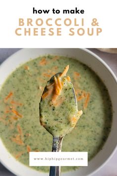 spoonful of broccoli and cheese soup over a bowl of the rest of it Cheese And Broccoli Soup, Cheese And Broccoli, Broccoli Cheese Soup Recipe, Broccoli Cheddar Soup Recipe, Cheese Soup Recipe, How To Make Broccoli, Broccoli Cheese Soup Recipes, Broccoli Soup