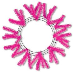 pink feathers arranged in a circle on a white background