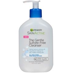 40 Best New Drugstore Beauty Products For 2017: Garnier SkinActive The Gentle Sulfate-Free Cleanser, $12, Garnier. Sensitive skin types will love this cleanser that's free from all harsh and stripping ingredients. Garnier Skinactive, Garnier Skin Active, Foaming Face Wash, Sensitive Skin Care, Skin Cleanser Products, Gentle Cleanser, Sulfate Free