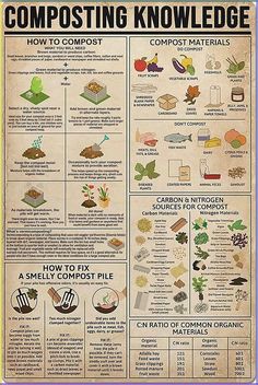 the composting knowledge poster shows how to use composting materials