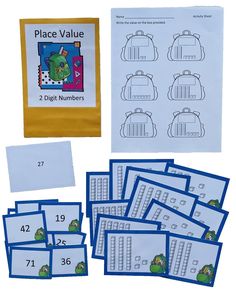 place value mats and matching cards for students to practice their number identification skills in the classroom