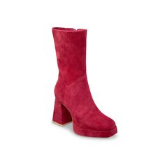 Charles David-Verity Boot Touch up your look with some funky fresh style when you slip into the Verity boot from Charles David. Crafted from suede, this platform boot sports a chunky heel and square toe for a mod feel. Click here for Boot Measuring Guide. Red Suede Boots, Charles David, Red Suede, Platform Boots, Touch Up, Chunky Heel, Boot Shop, Suede Boots, Deep Red