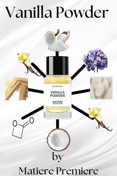 Vanilla Powder by Matière Première is a sophisticated fragrance that blends creamy vanilla with woody and musky notes. The top notes offer a delicate balance of florals and musk, leading to a heart of sweet coconut and heliotrope. The base notes of vanilla, coconut, musk, and Palo Santo wood create a warm, comforting, and long-lasting scent. Vanilla Powder, Palo Santo Wood, Vanilla Coconut, Vanilla Fragrance, A Heart, Vanilla, Coconut