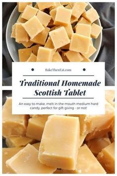 traditional homemade scottish tablet made with butter and parmesan cheese is an easy to make meal in the mouth