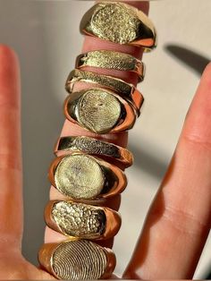 Rustic Gold Jewelry, Finger Print Ring, Silver And Gold Jewellery, Fingerprint Ring, Wax Ring, Handmade Gold Jewellery, Jewelry Kits