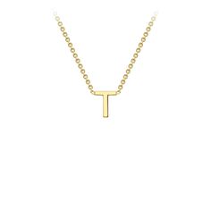 9K Yellow Gold 'T' Initial Adjustable Necklace 38cm/43cm  Australia Rose Gold Initial, Gold Initial Pendant, Delicate Gold Jewelry, Gold Letter Necklace, Single Letter, Gold Letter, Initial Necklace Gold, Initial Pendant Necklace, Gold Initial