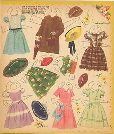 an image of paper doll clothes and accessories