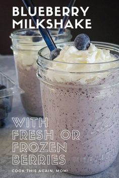 blueberry milkshake with fresh or frozen berries