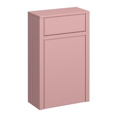 a pink cabinet on a white background