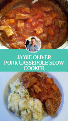 Pork Casserole Slow Cooker Jamie Oliver Casserole Slow Cooker, Pork Casserole, Garlic Mashed Potatoes, Garlic Mashed