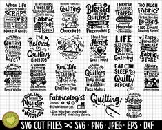 the svg files for sewing and quilting