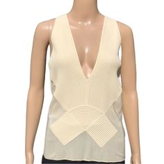 Giorgio Armani Nwt Ivory Knit And Sheer Top Sz 12 #010 Sheer Top, Giorgio Armani, Size 12, Cream, Knitting, Women Shopping, Color