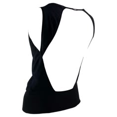 Presenting a backless Gucci top designed by Tom Ford. This unique top features a simple front with a sexy open back connected by a 'Gucci' nameplate. Not your average top, this shirt was designed by Ford for an early 2000s collection and is the perfect chic elevation to the standard tank. Approximate measurements: Size - L Bust: 32" Waist: 28" Shoulder to hem: 20.5" Tops With Open Back, Black Open Back Top, Shirt With Open Back, Luxury Sleeveless Gucci Tops, Open Back Clothes, Elegant Sleeveless Gucci Top, Unique Top Designs, Top Silhouettes, Open Back Shirts