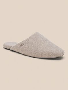 Soft Indoor Slipper | Banana Republic Indoor Slippers, Prop Styling, Slide Slipper, Banana Republic, The Help, Knit Fabric, Slides, Pajamas, Slippers