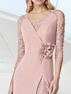 A-Line Evening Gown Elegant Dress Formal Floor Length 3/4 Length Sleeve V Neck Fall Wedding Guest Chiffon with Embroidery 2024 2024 - $119 Evening Wedding Guest Dresses, Fall Wedding Guest, Evening Dresses Online, Cheap Evening Dresses, Dresses Formal Elegant, Evening Gowns Elegant, Dresses Elegant, Dress Formal