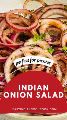 This Indian Onion Salad is a popular North Indian side dish that’s gluten-free, vegan, and ready in just 5 minutes. It’s a no-oil salad that’s perfect for picnics and casual gatherings. Add it to your spread for a simple, flavorful touch. Check out this picnic food idea now! Indian Picnic, Indian Side Dishes, Portable Snacks, Onion Salad, Picnic Food, Picnic Foods, Refreshing Drinks, Tasty Dishes, Side Dish