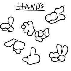 an image of hands drawn in black and white with the words hand's above them