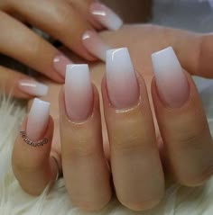 French Fade Nails, Faded Nails, Ombre Acrylic, Ombré Nails, Makijaż Smokey Eye