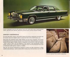 an advertisement for the lincoln continental car company, with pictures of furniture and interior items