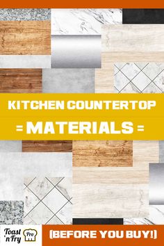 10 Popular Kitchen Countertop Materials – Pros & Cons Kitchen Counter Materials, Types Of Countertops Kitchen Counters, Best Kitchen Countertop Material, Travertine Countertops Kitchen, Countertop Types, Travertine Countertops, Kitchen Island Tops