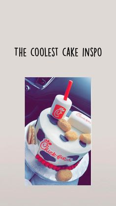 the coolest cake inspo is made with cookies and soda on top, along with hot dog buns