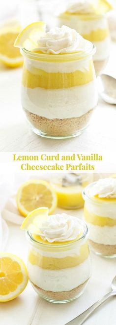 lemon curd and vanilla cheesecake parfaits