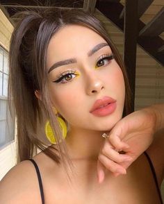 Makeup Bibir, Trucco Glam, Rosa Make-up, Kendall Jenner Makeup, Makeup Cantik, Sunset Makeup, Yellow Makeup