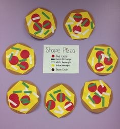 paper plate pizzas are arranged on a purple surface