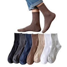 PRICES MAY VARY. Material: Made from High quality combed cotton spinning. Stretchy, comfortable, breathable and sweat-wicking. Suitable for everyday wear in spring, summer autumn and winter. Quantity and size: 7pairs, fit men shoe size 6 to 12(US). This cotton socks are very elastic and cosy, can perfectly take care of your feet. Excellent gifts: Good quality and durable, multi_color and beautiful designed. It is a good gift choice for Christmas, Valentine's Day, Birthday. Multiple_use: Suitable Cotton Spinning, Fit Men, Calf Socks, Casual Socks, Cotton Socks, Men Shoes Size, Socks And Hosiery, Mens Socks, Autumn And Winter