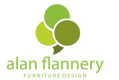 the logo for an interior and furniture design company, featuring two speech bubbles in green