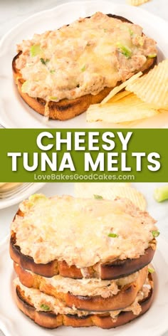 cheesy tuna melts pin collage Chaffle Tuna Melt, Fancy Tuna Sandwiches, Tunamelt Sandwich Recipe, Hot Tuna Sandwich, Tuna Melts Recipe, Tuna Melts In The Oven, Grilled Tuna Sandwich, Tuna Sandwich Recipes, Tuna Sandwiches