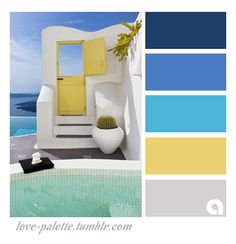 the color scheme is blue, yellow and white