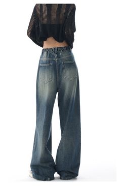 Product information: Fabric name: denim Color: blue Main fabric composition: Cotton Size: S.M.L.XL Style: Vintage/90's/Casual/Sweet Process: washing waterSize: Unit：CM 90s Style High Rise Baggy Jeans, 90s Baggy High-rise Jeans, 90s Style Baggy High-rise Jeans, Distressed Blue Flare Jeans For Streetwear, High Rise Washed Flare Jeans For Streetwear, Blue Baggy Grunge Bottoms, Blue Baggy Bottoms Grunge Style, Medium Wash Baggy Grunge Bottoms, Baggy Medium Wash Grunge Bottoms